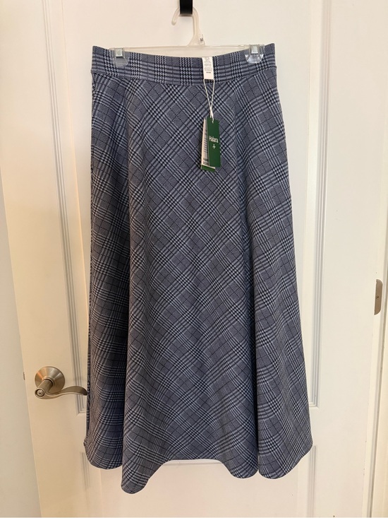 HALARA Dresses & Skirts - NWT HALARA Blue Plaid A-Line Midi Skirt